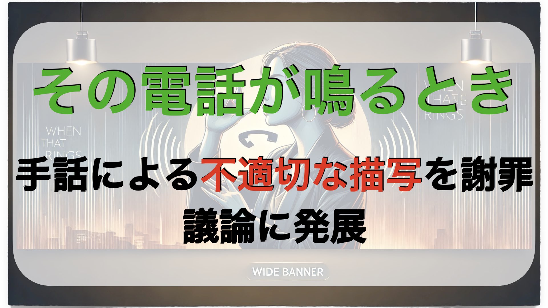 その電話が鳴るとき｜手話による不適切な描写を謝罪　議論に発展